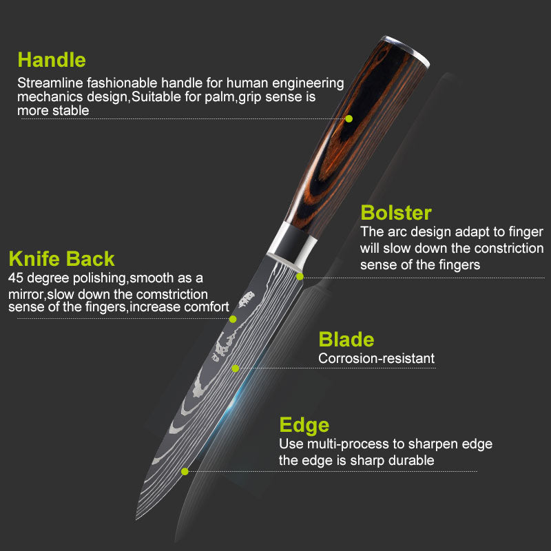 Damascus Steel Kitchen Knife Set