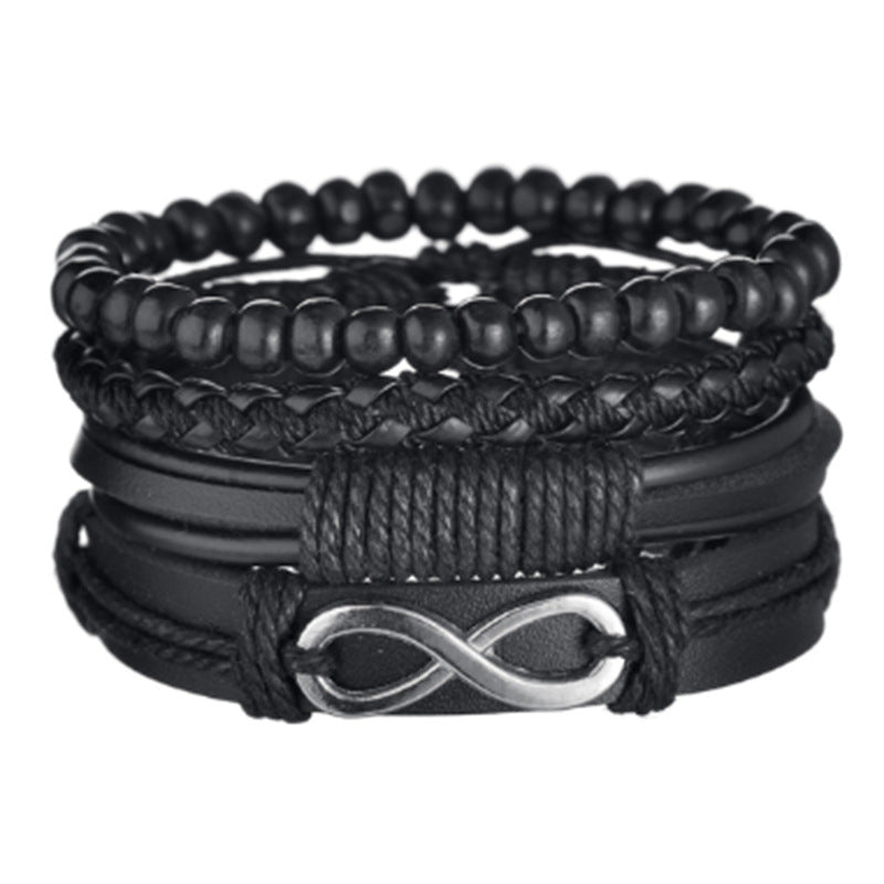 Retro Multi-layer Beaded Leather Bracelet for Men