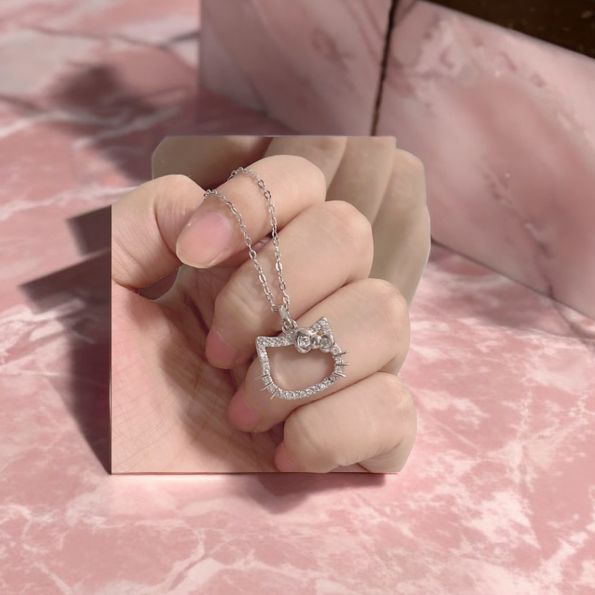 Cute Cartoon Kt Cat Bowknot Clavicle Chain Jewelry