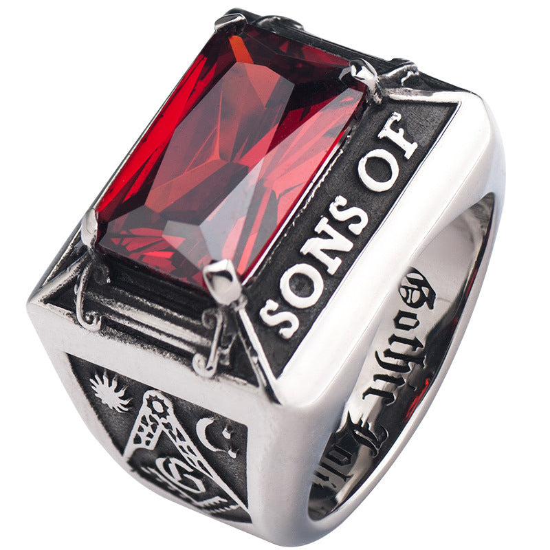 Inlaid Stone Ring - Vintage European and American Design