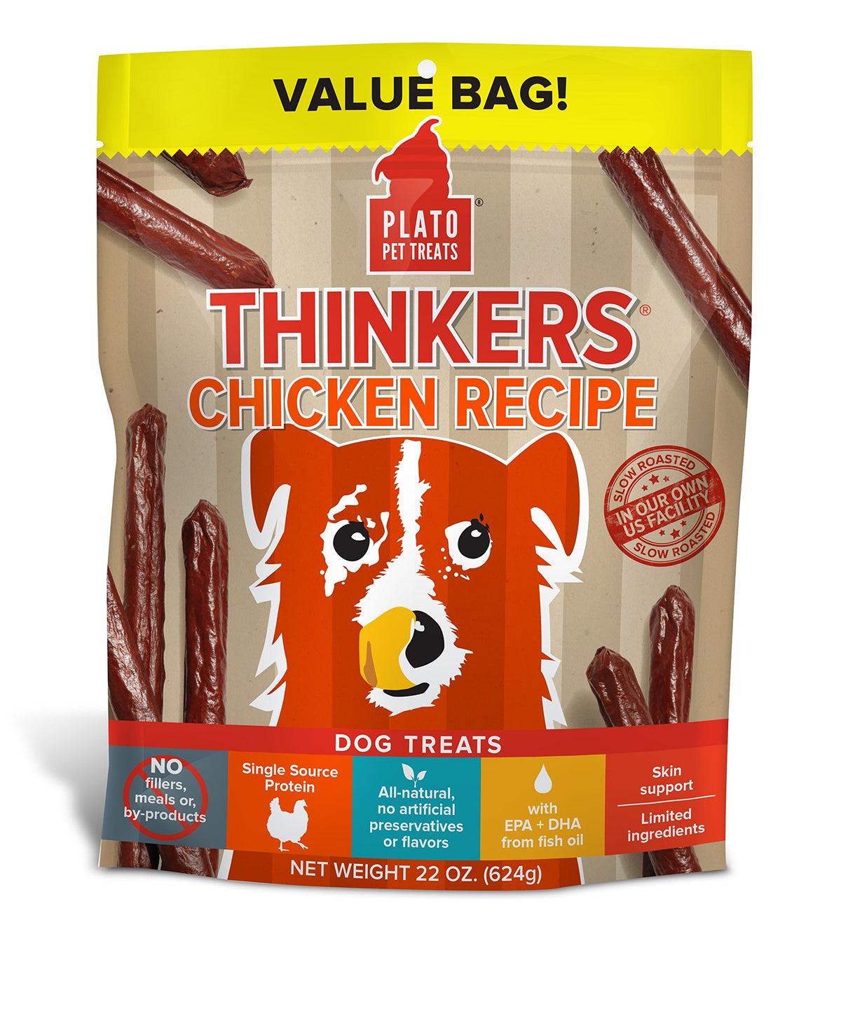 Plato Natural Chicken Pet Treats, 22 oz