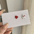 Cute Little White Rabbit Asymmetrical Earrings for Girls