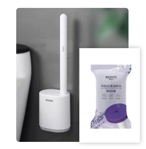 Disposable Toilet Brush with Cleaning Liquid