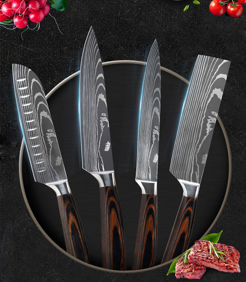 Damascus Steel Kitchen Knife Set