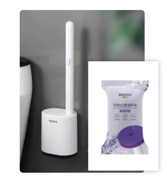 Disposable Toilet Brush with Cleaning Liquid