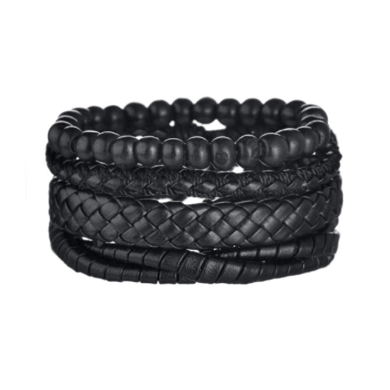 Retro Multi-layer Beaded Leather Bracelet for Men