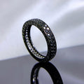 Silver Stackable Ring with Black Diamond Accent