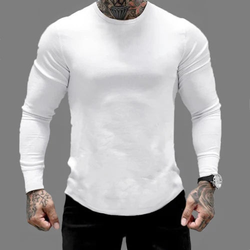 Men's Solid Long-Sleeve Pullover