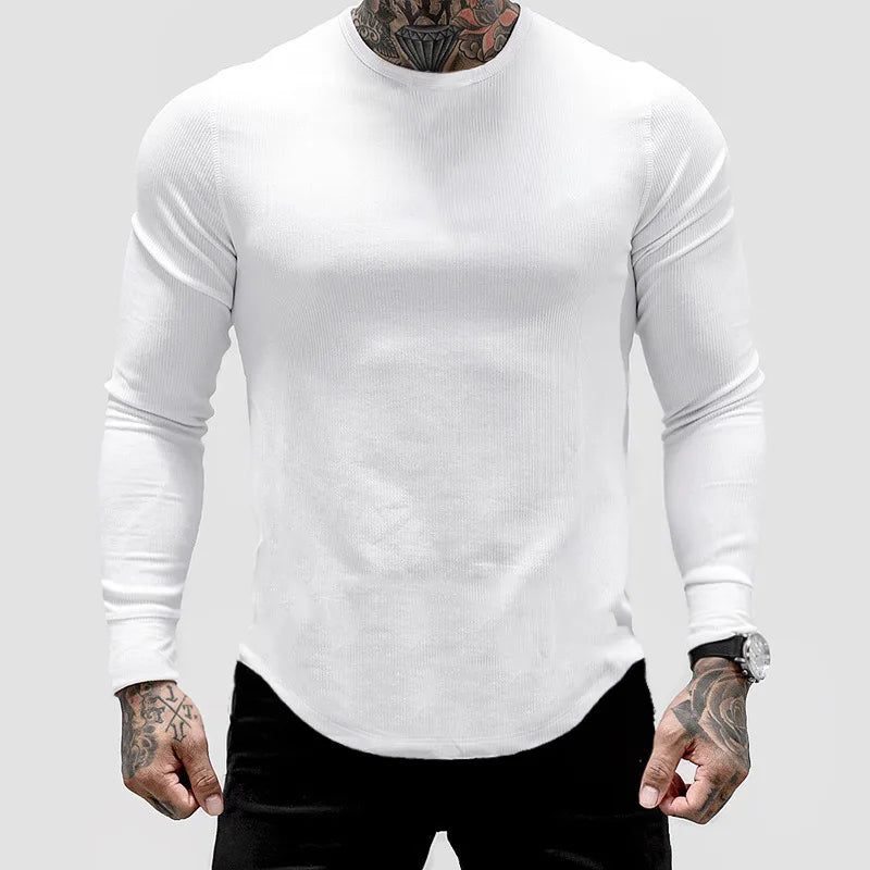 Men's Solid Long-Sleeve Pullover