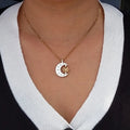 Two-Tone Moon and Sun Necklace