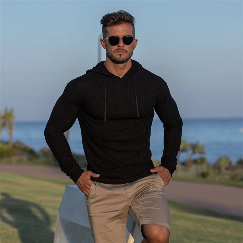 Men's Hooded Turtleneck Sweater