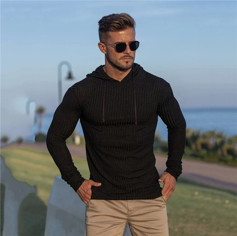 Men's Hooded Turtleneck Sweater