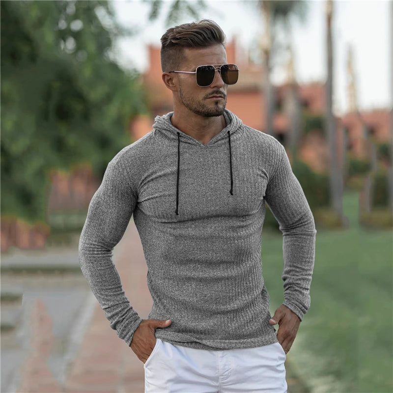 Men's Hooded Turtleneck Sweater