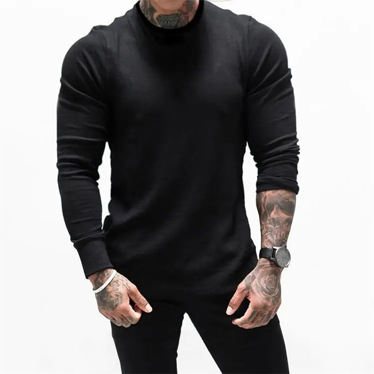 Men's Solid Long-Sleeve Pullover