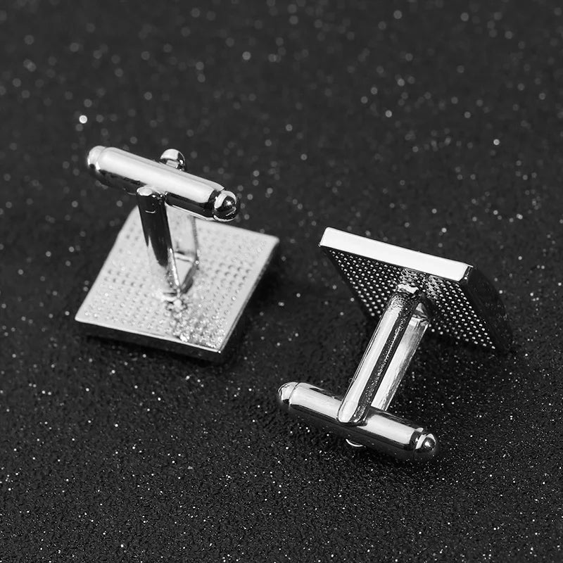 Fashion Square Lattice Men's Shirts Cufflinks Wedding Copper Laser Metal Menswear Brand Cufflinks Wholesale