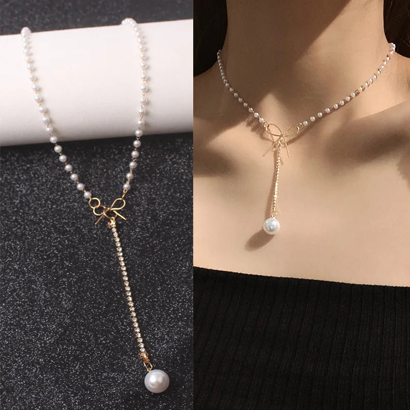 Faux Pearl Choker Necklaces