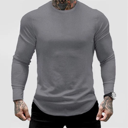 Men's Solid Long-Sleeve Pullover