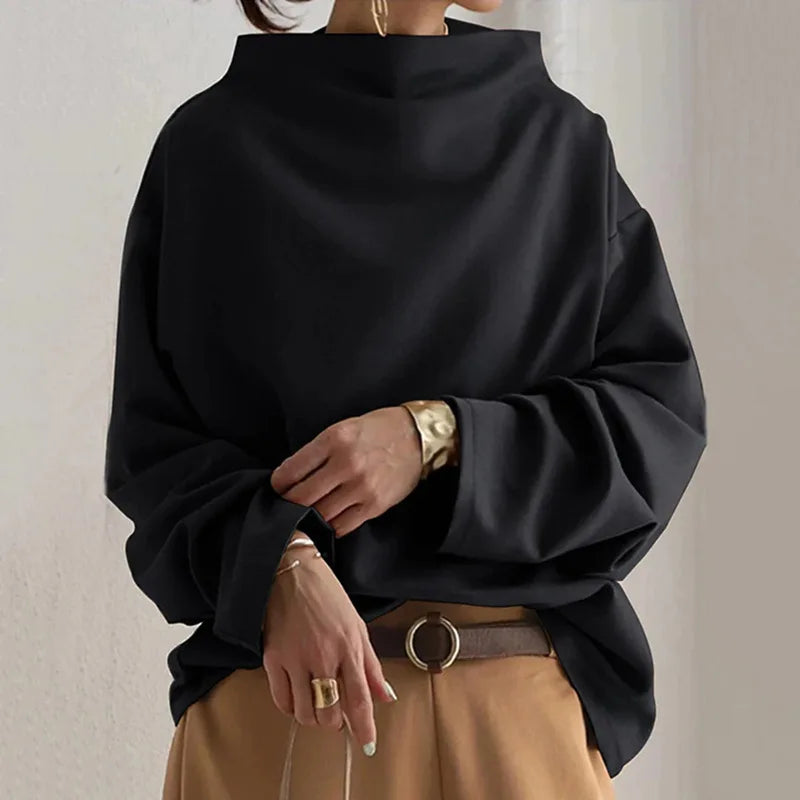 Women's Velvet High-Neck Hoodie