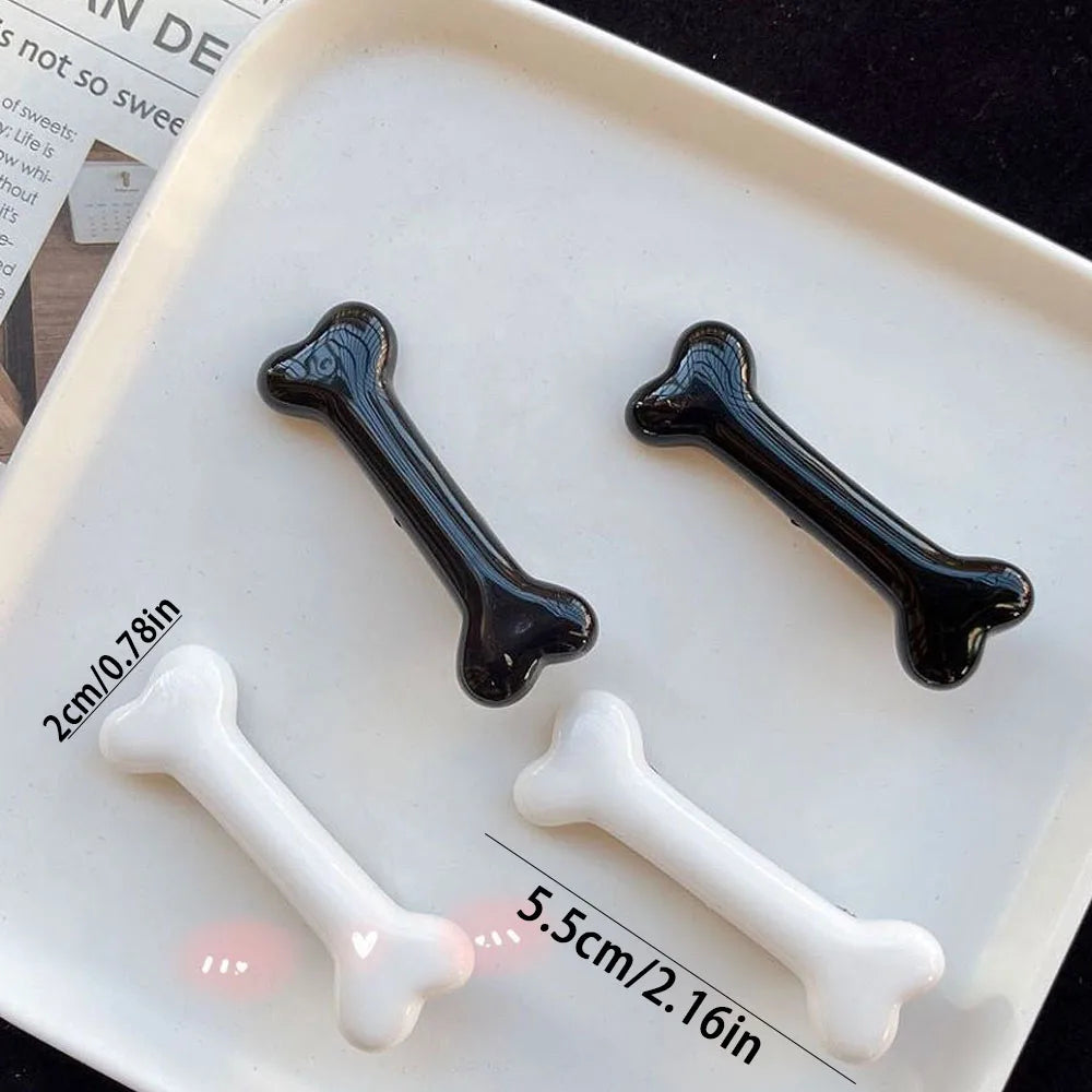 White Bone Hair Clip Cute Cartoon Bobby Pin Y2k Fashion Hair Volume Clip Small Hairpins Barrettes Creative Hair Accessories 2025