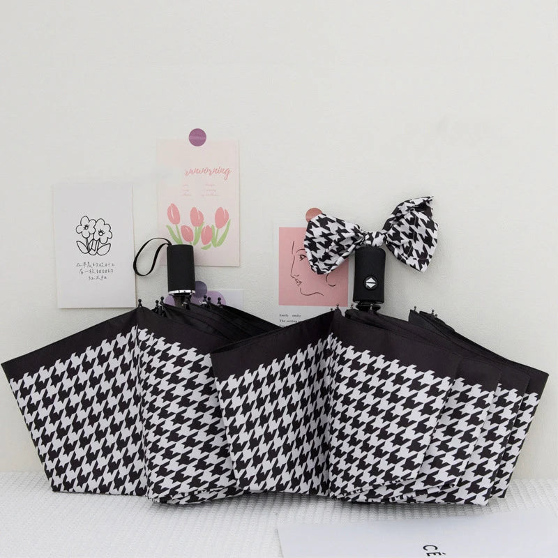 Houndstooth Folding Umbrella