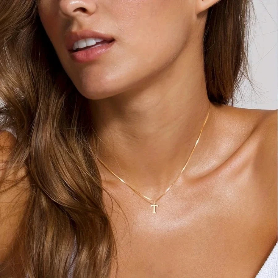 Gold-Tone Initial Pendant Necklace