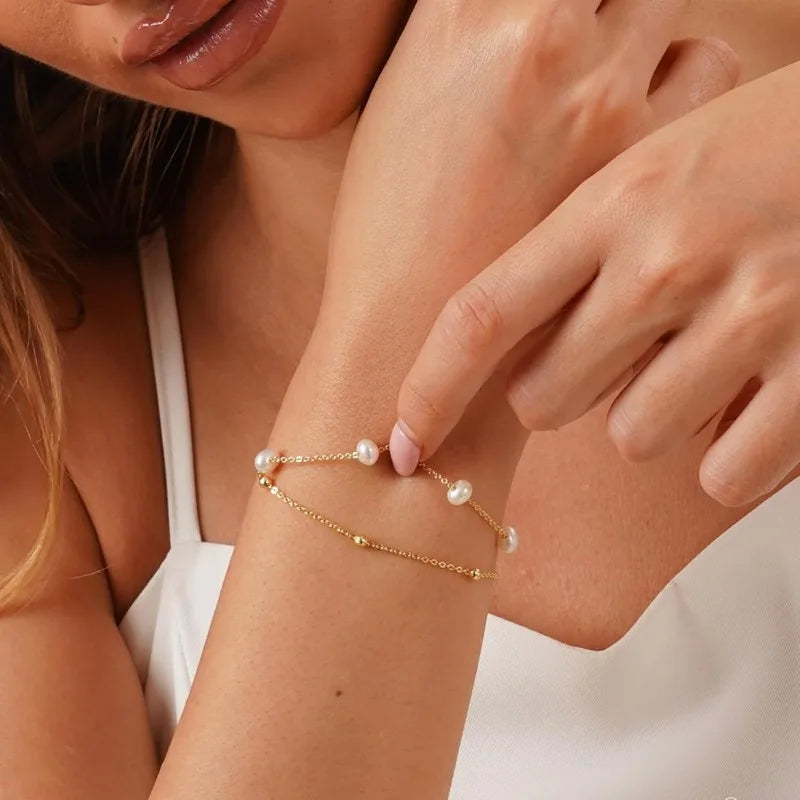 Gold-Tone Faux Pearl Bracelet