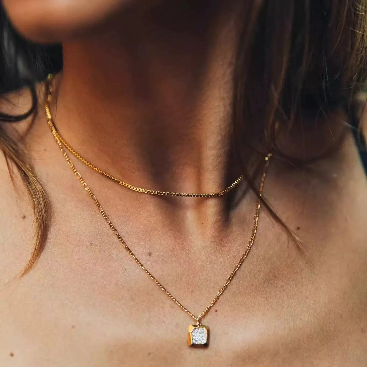 Gold-Tone Stainless Steel Box Chain