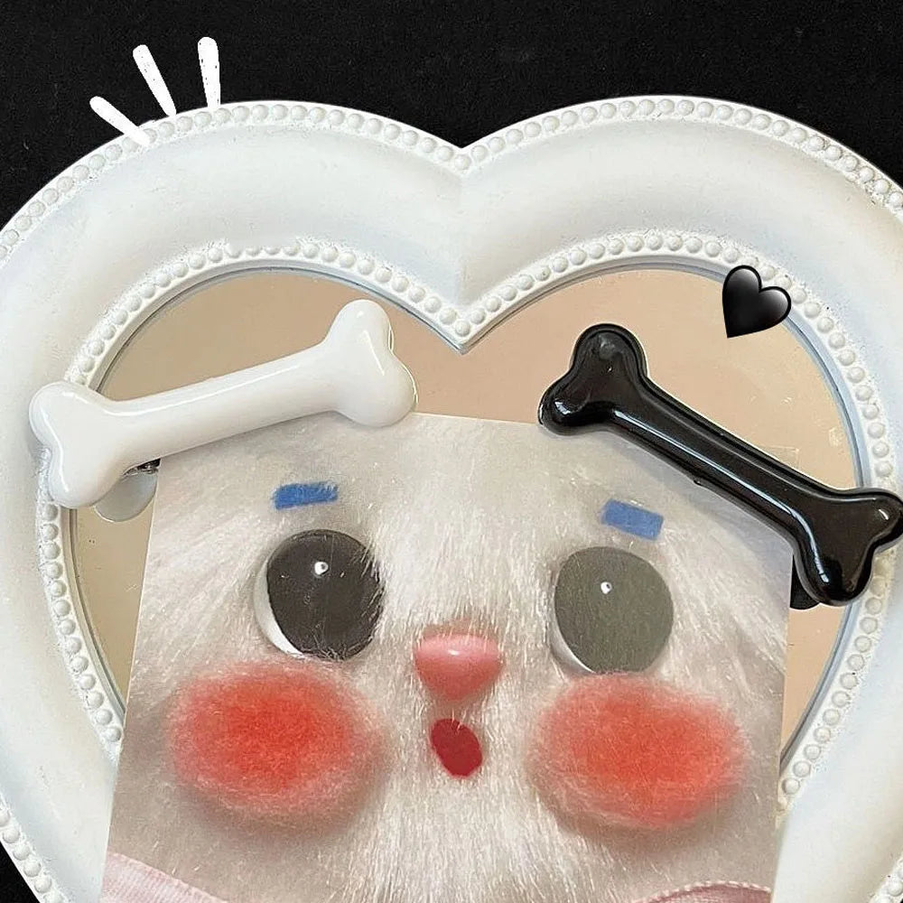 White Bone Hair Clip Cute Cartoon Bobby Pin Y2k Fashion Hair Volume Clip Small Hairpins Barrettes Creative Hair Accessories 2025