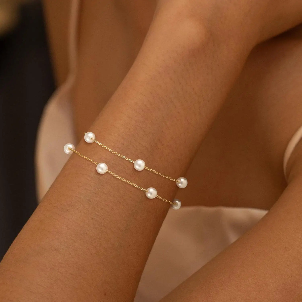 Gold-Tone Faux Pearl Bracelet
