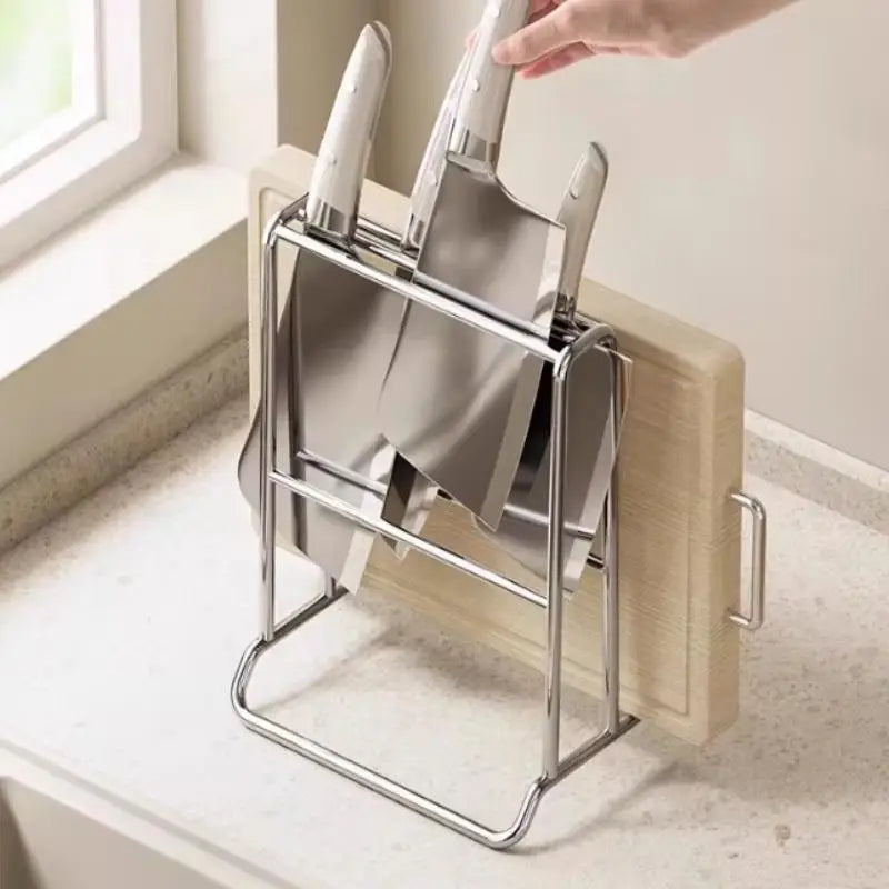 Knife Organizer Rack with Cutting Board Slot