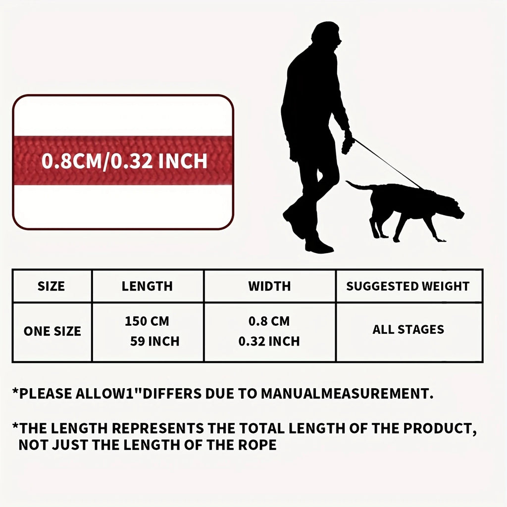 1.5M Rope Dog Leash with Soft Handle