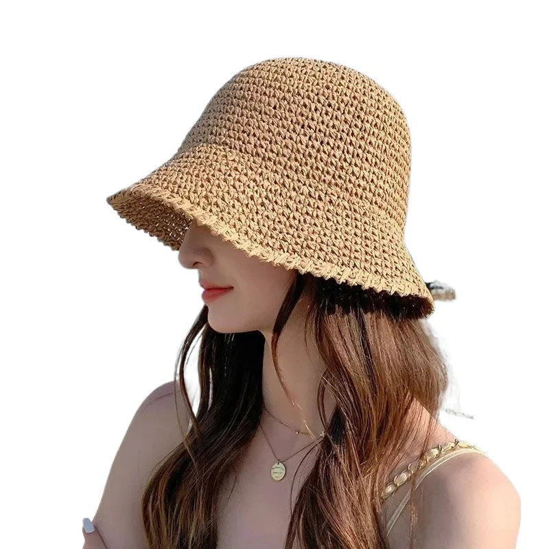 Woven Straw Bucket Hat