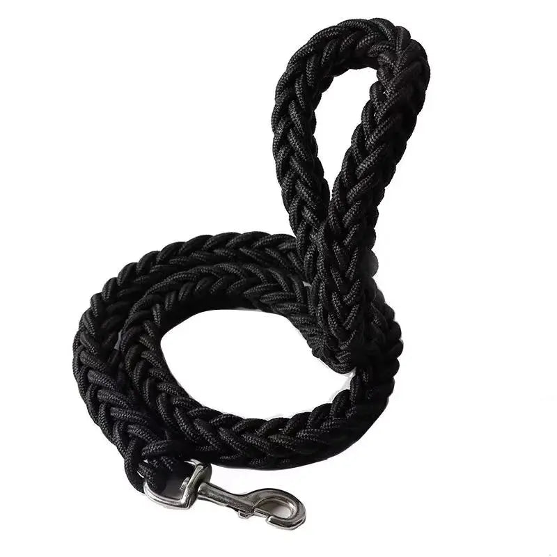 Braided Dog Leash, Black or Army Green