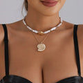 Faux Pearl and Shell Necklace