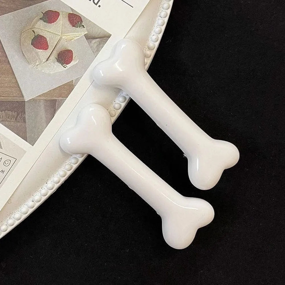White Bone Hair Clip Cute Cartoon Bobby Pin Y2k Fashion Hair Volume Clip Small Hairpins Barrettes Creative Hair Accessories 2025