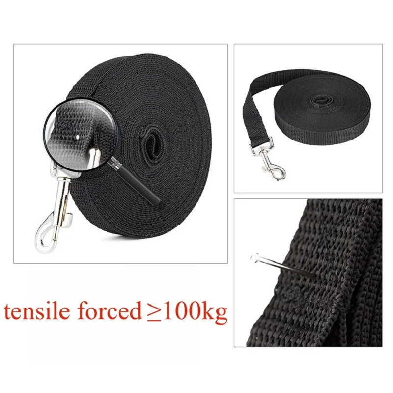 Long Nylon Dog Training Leash, 1.2M to 30M