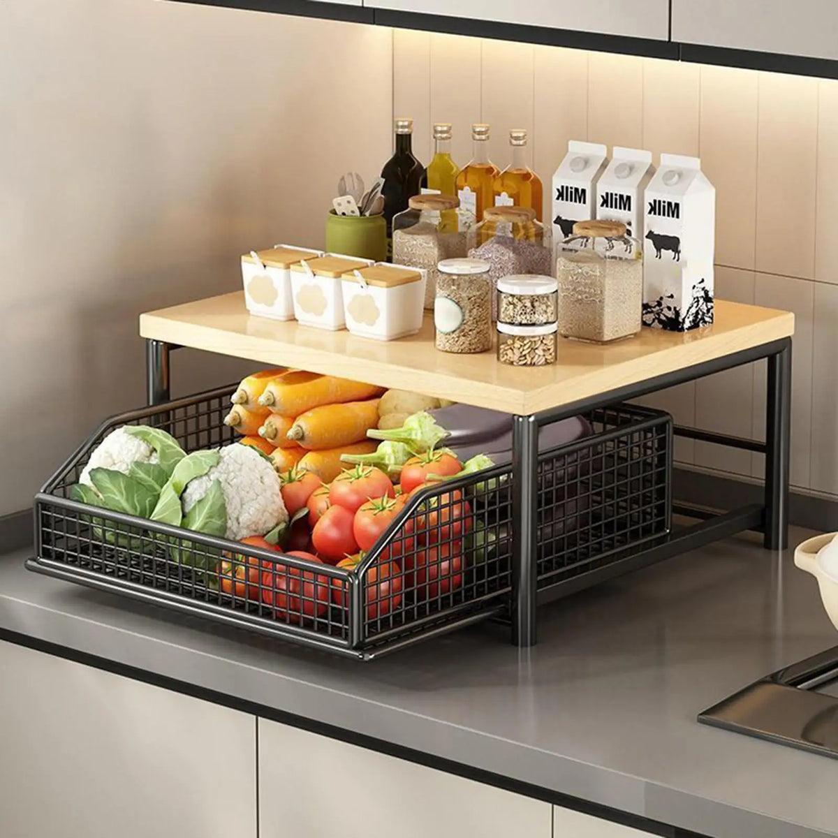 Double-Layer Countertop Organizer Shelf