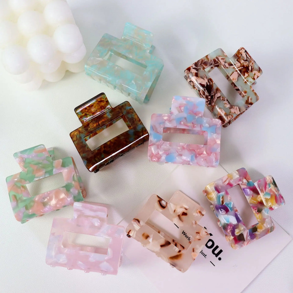 Pastel Square Claw Clips