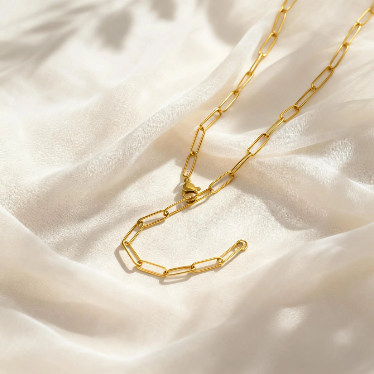 Gold-Tone Paperclip Lariat Necklace