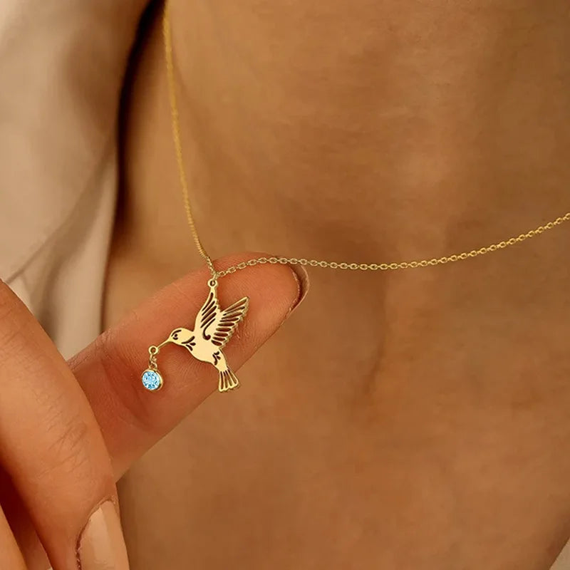 Gold-Tone Birthstone Pendant Necklace