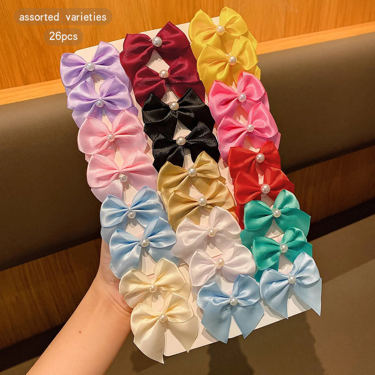 30 colored random bow fabric hair clips suitable for daily use as hair accessories