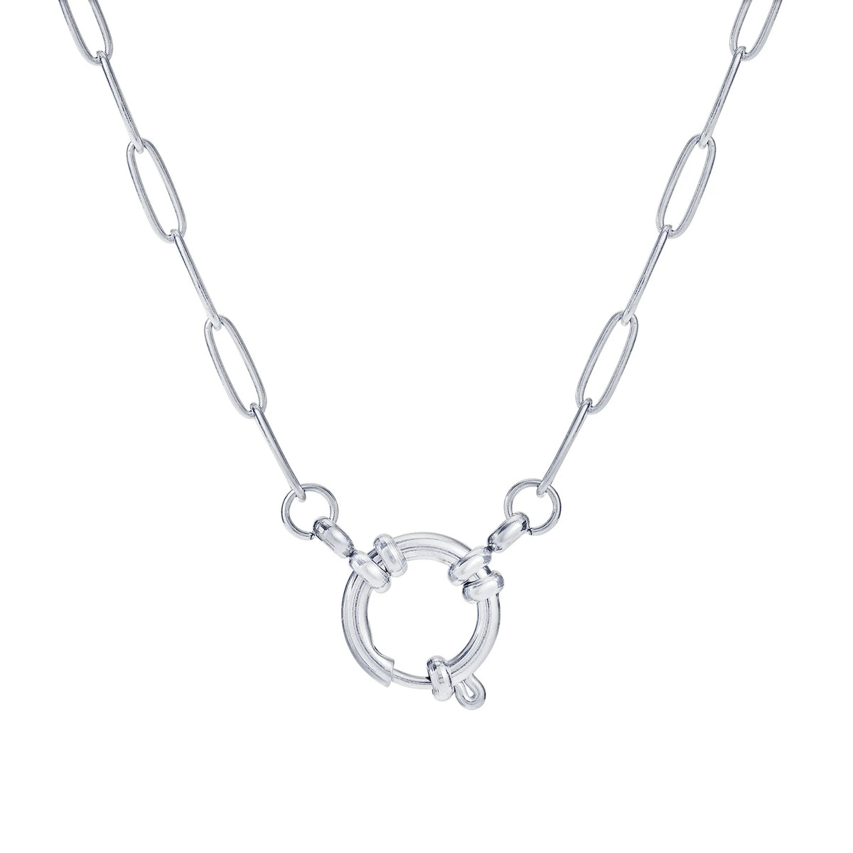 Silver-Tone Paperclip Toggle Necklace