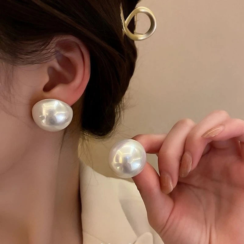 Faux Pearl Stud Earrings