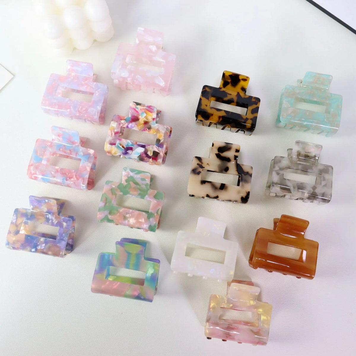 Pastel Square Claw Clips