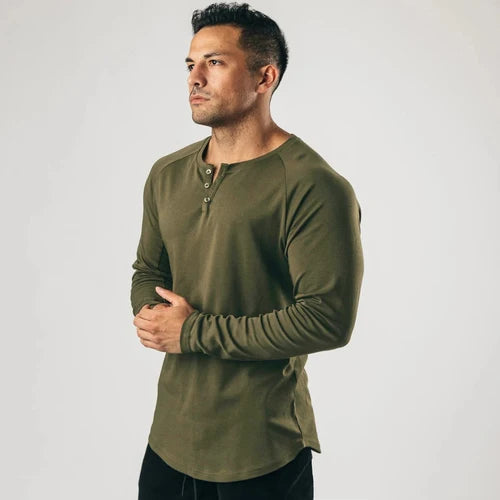 Men's Long-Sleeve Henley Shirt