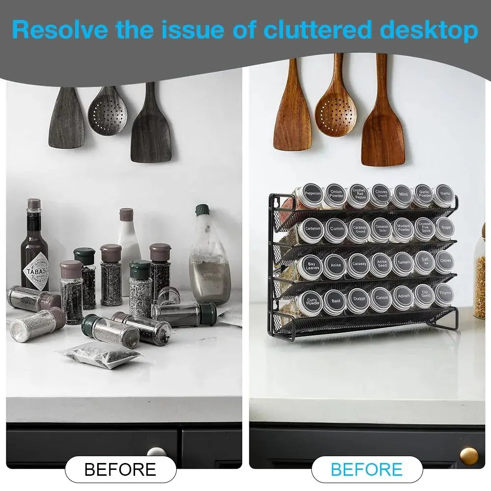 3 or 4 Tier Spice Rack for Counter or Wall