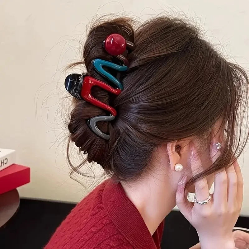 Large Wavy Hair Claw Clips, 4 Pack