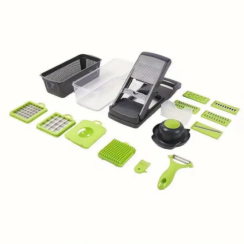 Vegetable Chopper and Mandoline Slicer with Container