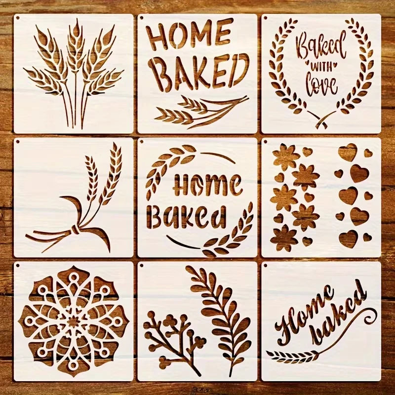 9-Piece Bread Decorating Template Set