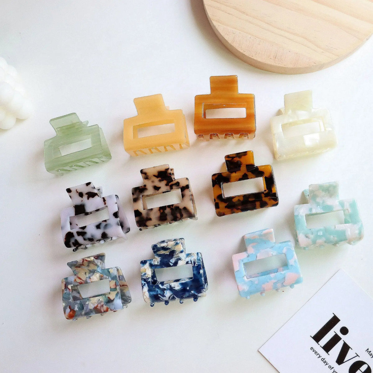 Pastel Square Claw Clips
